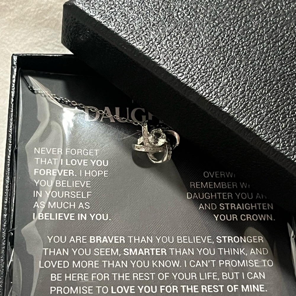 Arctic Angel Gift for Daughter From Dad "Never Forget That I Love You" Necklace.